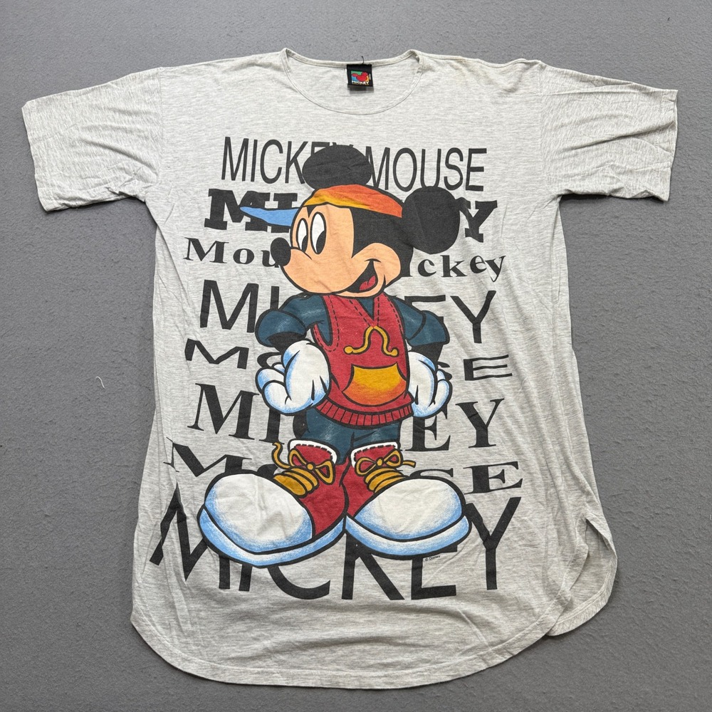 Vintage 90s Disney Mickey Unlimited Sleep Shirt Women's One Size Gray Loungewear